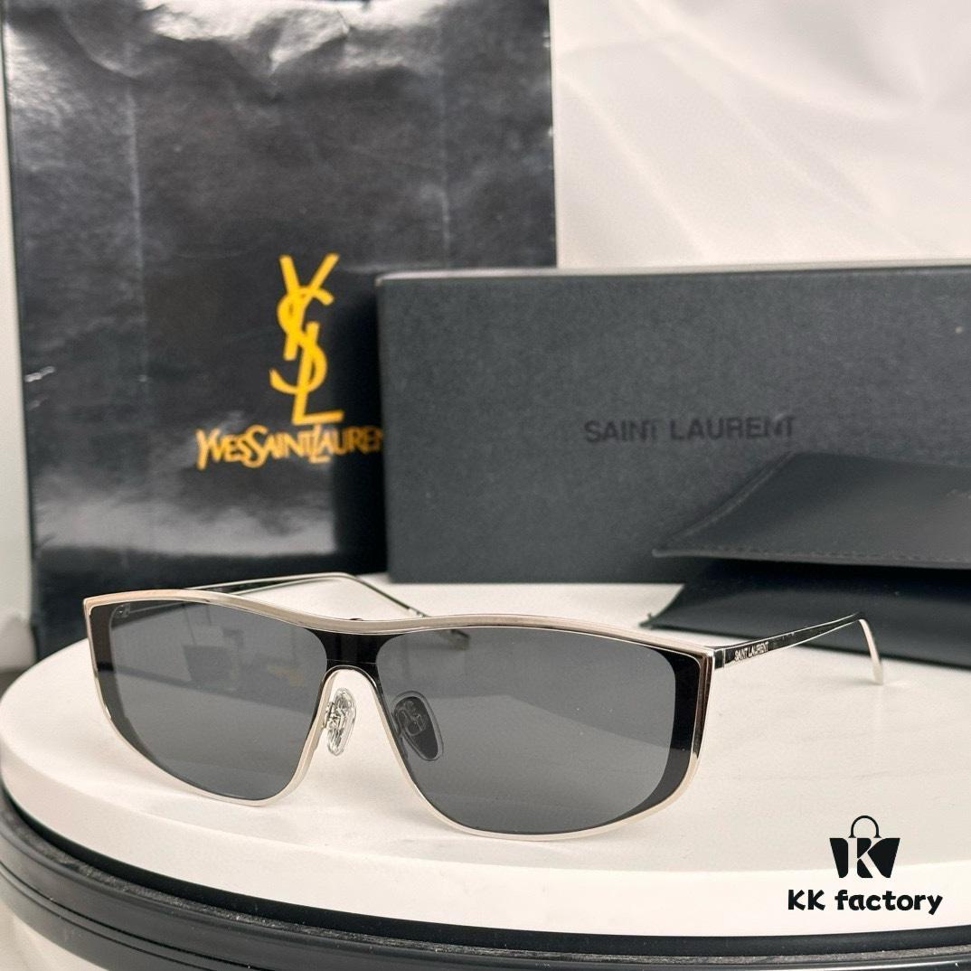 Saint Laurent SL605 Square Narrow Frame Sunglasses
