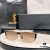 Saint Laurent SL605 Square Narrow Frame Sunglasses
