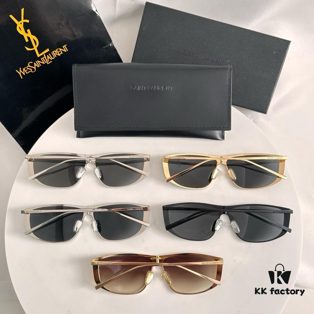 Saint Laurent SL605 Square Narrow Frame Sunglasses