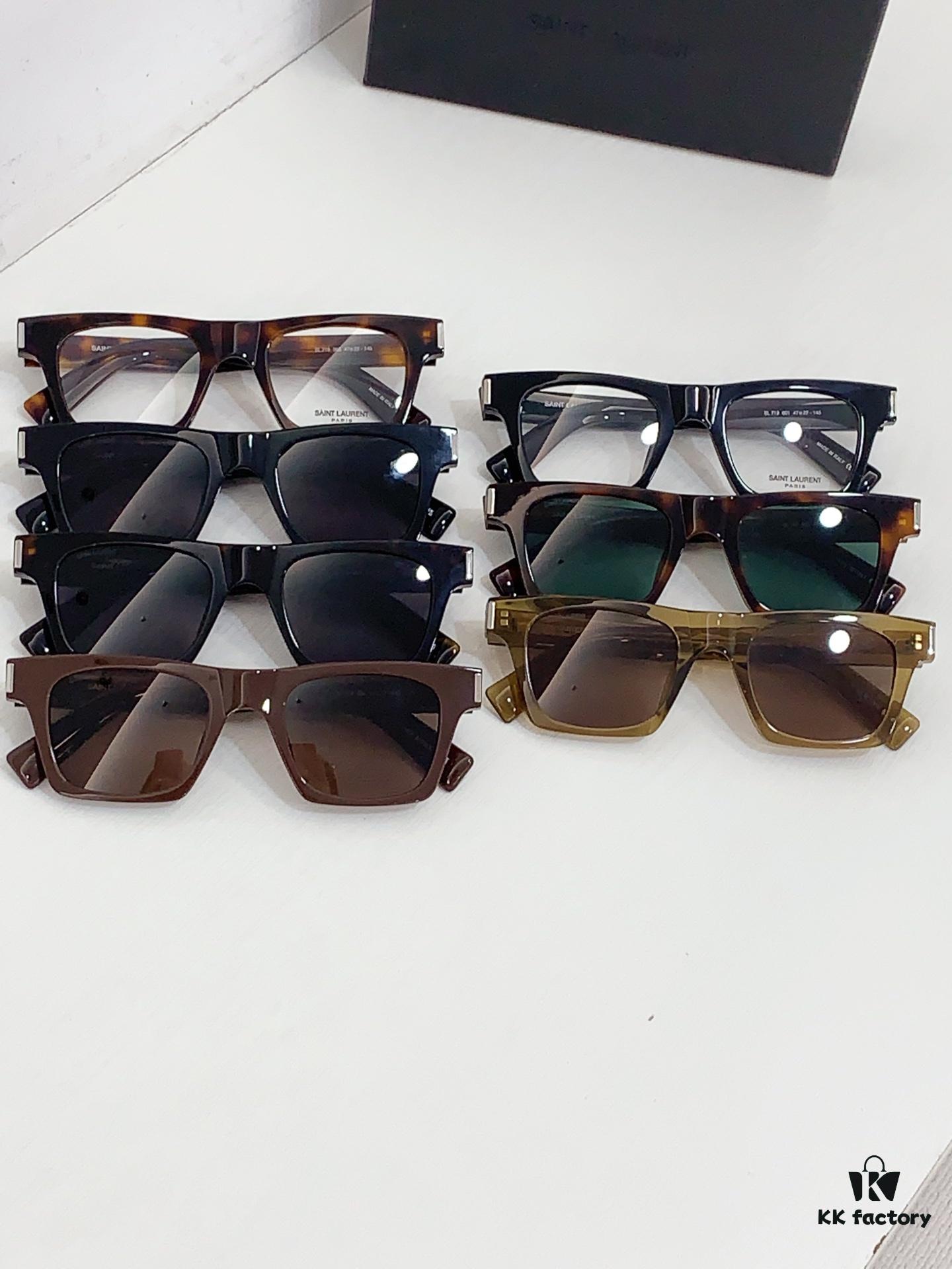 130 Saint Laurent SL 719 Unisex Sunglasses with Iconic Frame Design and Integrated Logo Detail