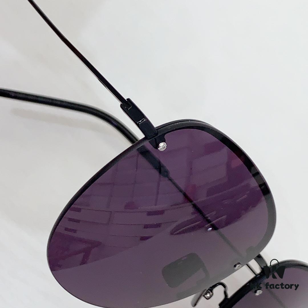 110 SAINT LAURENT Pilot Style Lightweight Metal Interlocking Letters High Quality Sunglasses Model SL328K/M Size 66-14-145