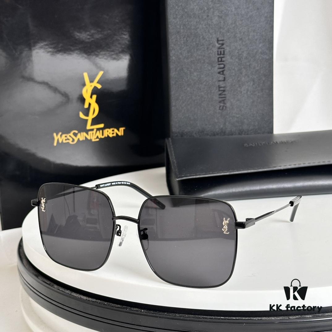 Authentic SAINT LAURENT SL314 Size 58□18-140 YSL High-Quality Metal Square Fashion Sunglasses