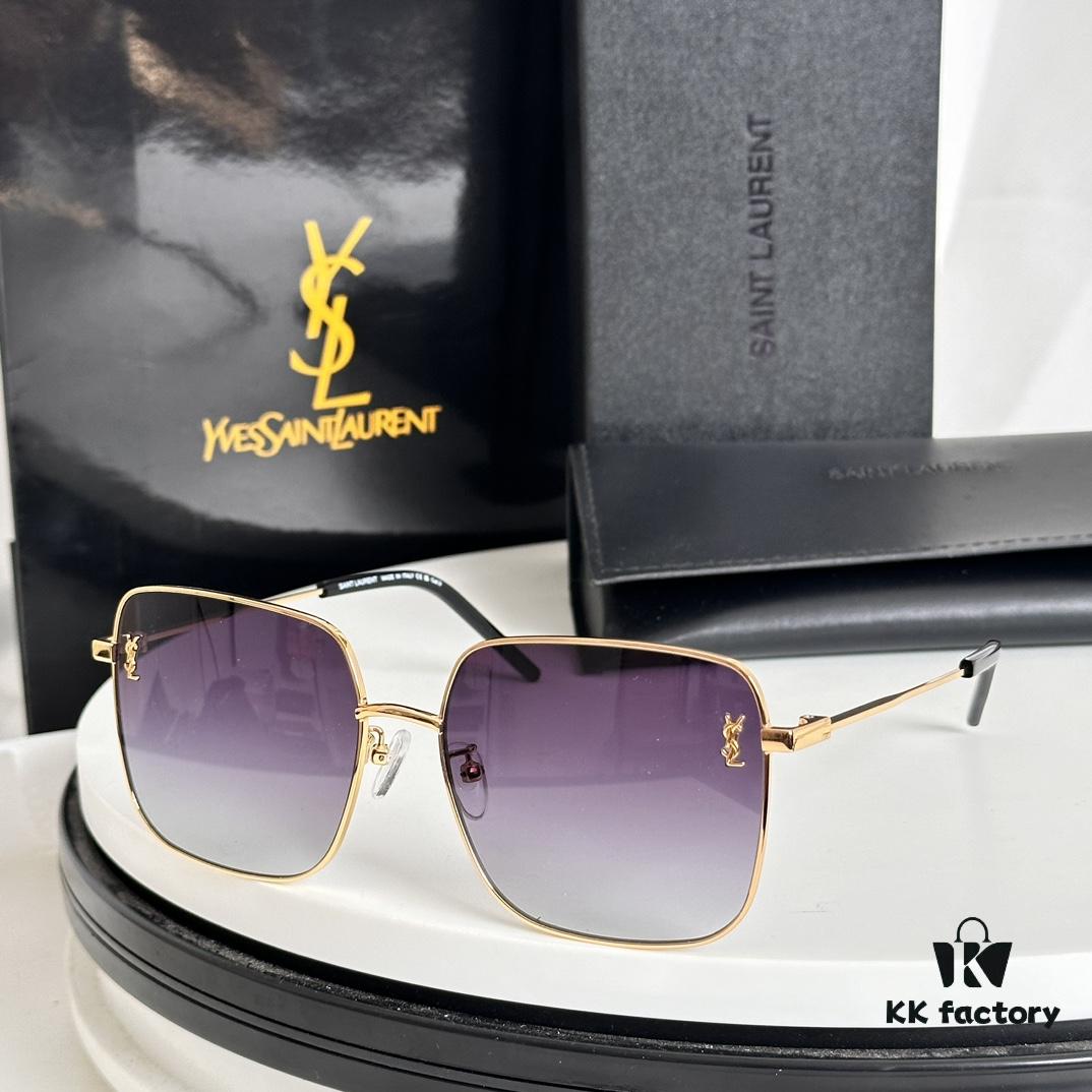 Authentic SAINT LAURENT SL314 Size 58□18-140 YSL High-Quality Metal Square Fashion Sunglasses