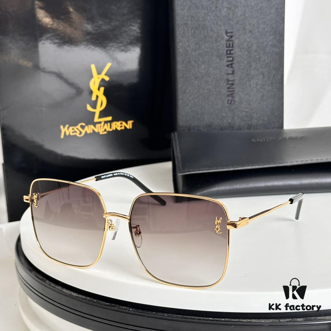 Authentic SAINT LAURENT SL314 Size 58□18-140 YSL High-Quality Metal Square Fashion Sunglasses
