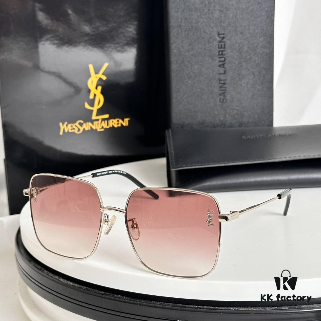 Authentic SAINT LAURENT SL314 Size 58□18-140 YSL High-Quality Metal Square Fashion Sunglasses