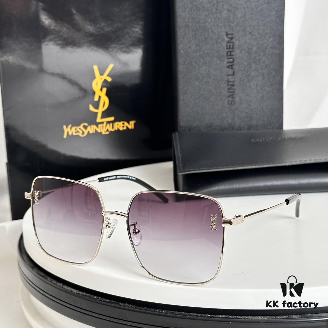 Authentic SAINT LAURENT SL314 Size 58□18-140 YSL High-Quality Metal Square Fashion Sunglasses