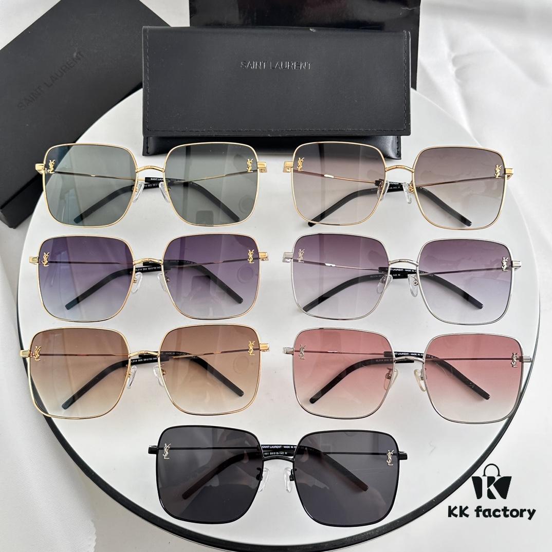 Authentic SAINT LAURENT SL314 Size 58□18-140 YSL High-Quality Metal Square Fashion Sunglasses