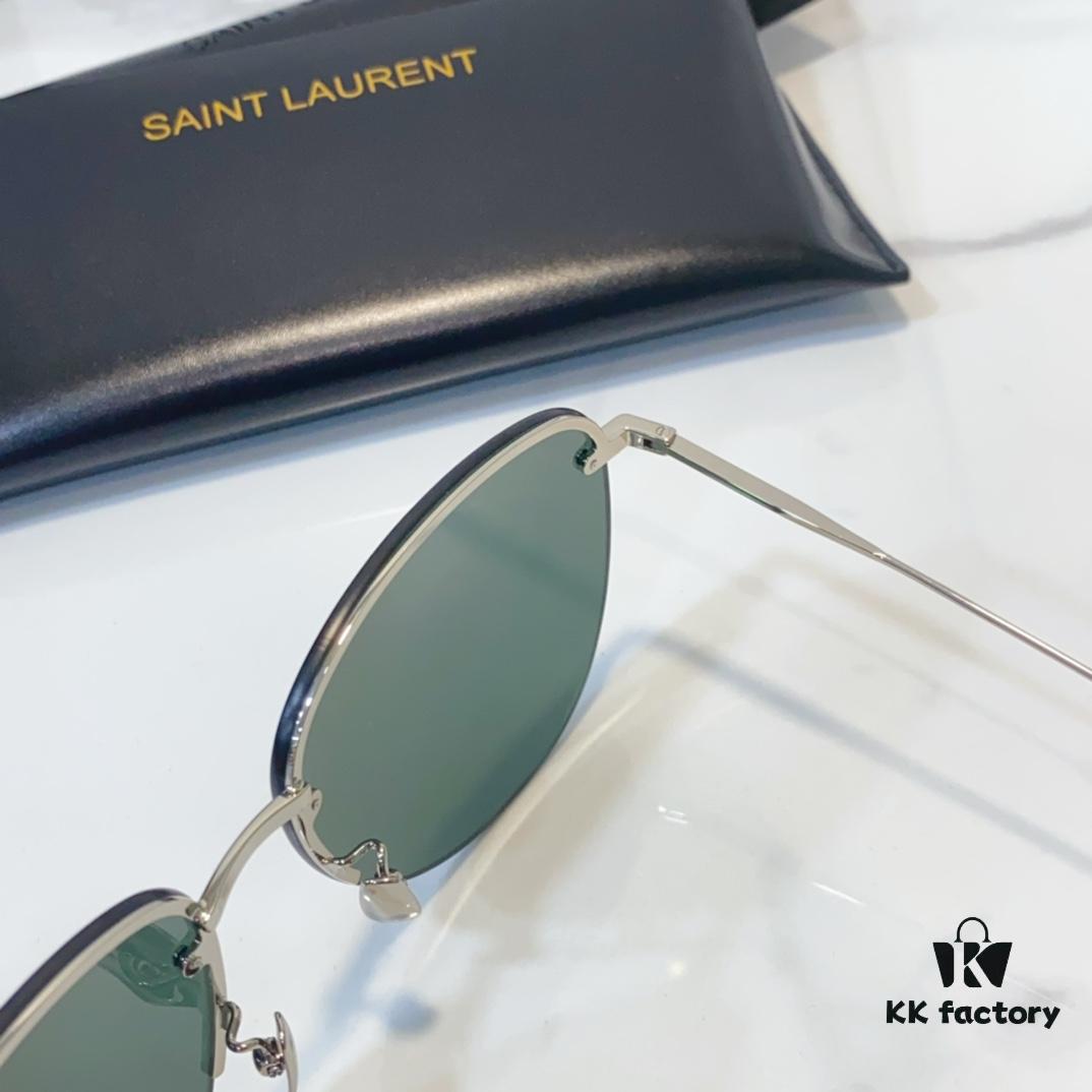 130 SAINT LAURENT Pilot Style Lightweight Metal Interlocking Letters High-Quality Sunglasses Model SL328K/M SIZE: 66□14-145