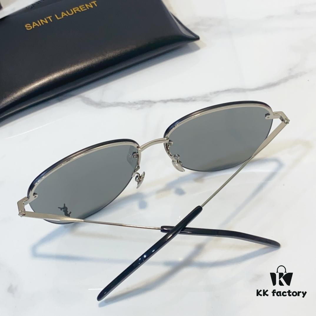 130 SAINT LAURENT Pilot Style Lightweight Metal Interlocking Letters High-Quality Sunglasses Model SL328K/M SIZE: 66□14-145