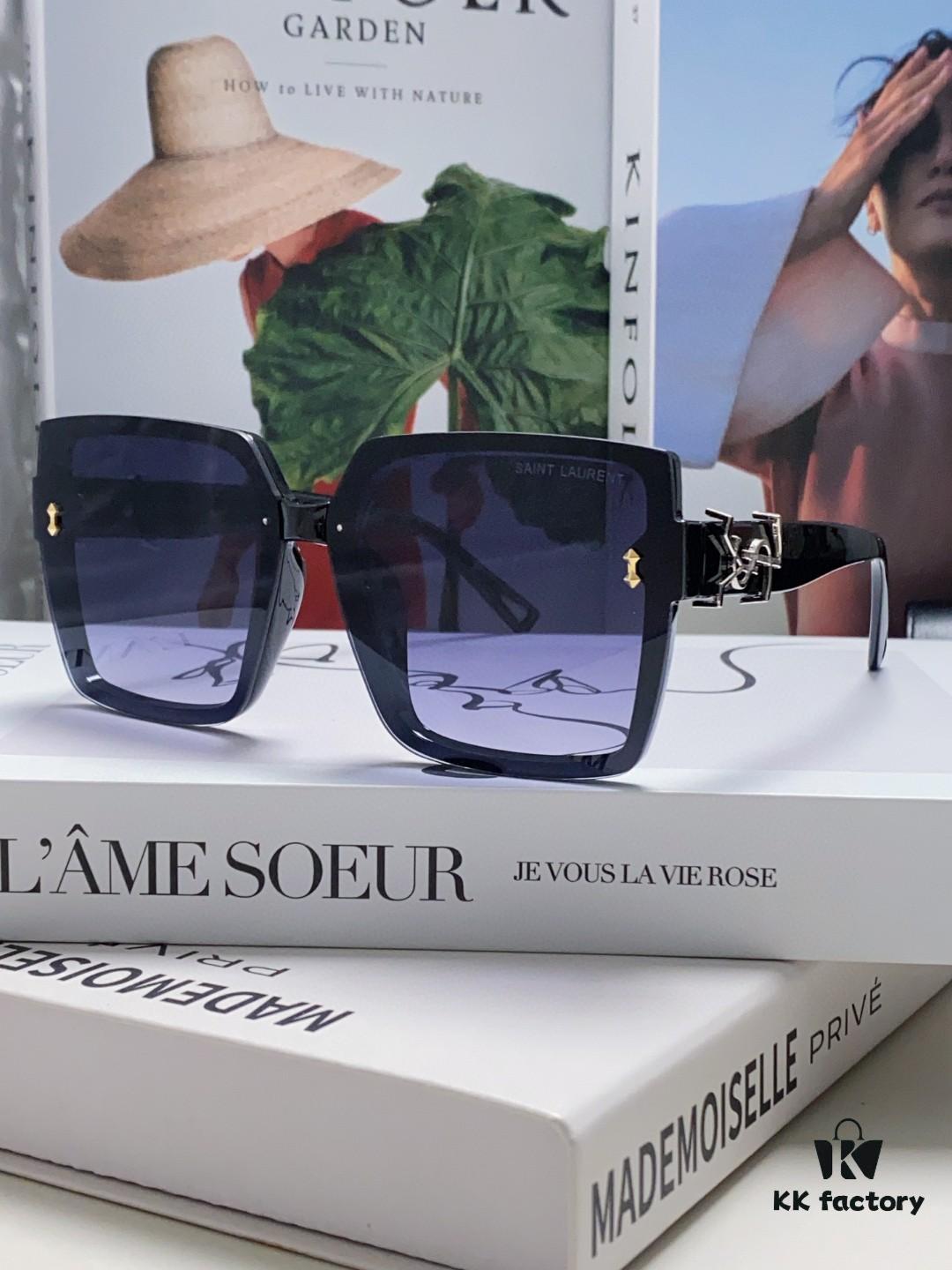 YSL Saint Laurent [SAINT LAURENT Queen Sunglasses] 2024 New Lightweight Luxury Versatile Square Frame Sunglasses for Women, Unisex Trendy Sun Glasses