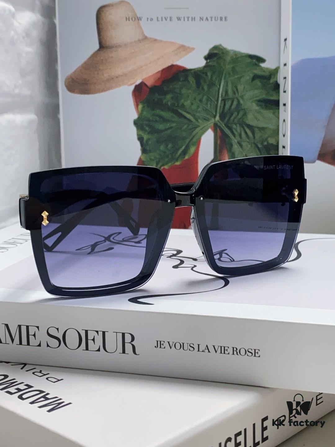 YSL Saint Laurent [SAINT LAURENT Queen Sunglasses] 2024 New Lightweight Luxury Versatile Square Frame Sunglasses for Women, Unisex Trendy Sun Glasses