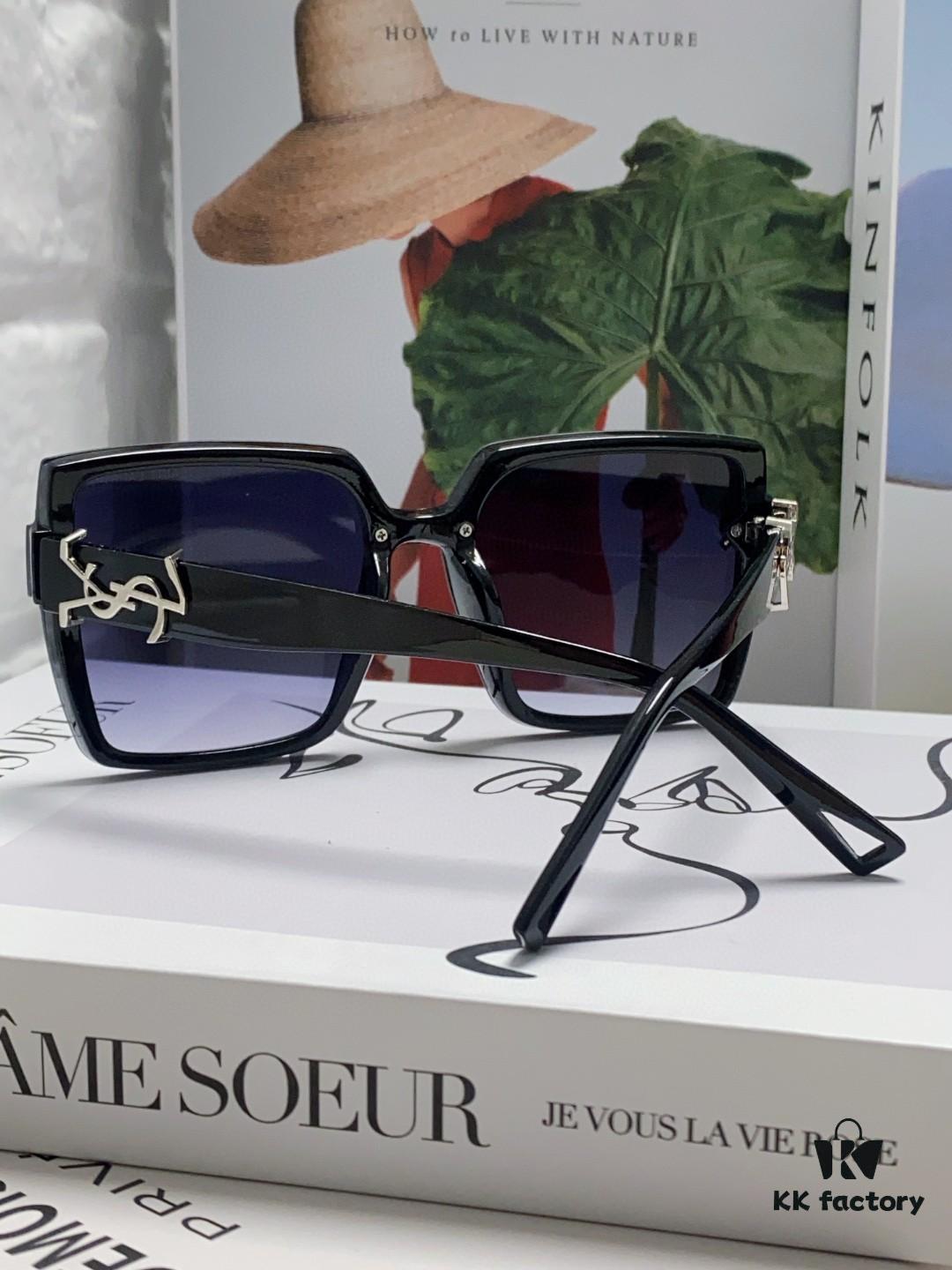 YSL Saint Laurent [SAINT LAURENT Queen Sunglasses] 2024 New Lightweight Luxury Versatile Square Frame Sunglasses for Women, Unisex Trendy Sun Glasses