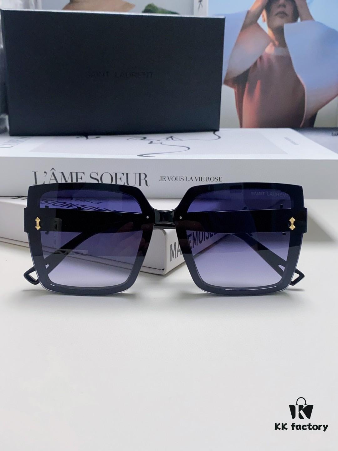 YSL Saint Laurent [SAINT LAURENT Queen Sunglasses] 2024 New Lightweight Luxury Versatile Square Frame Sunglasses for Women, Unisex Trendy Sun Glasses