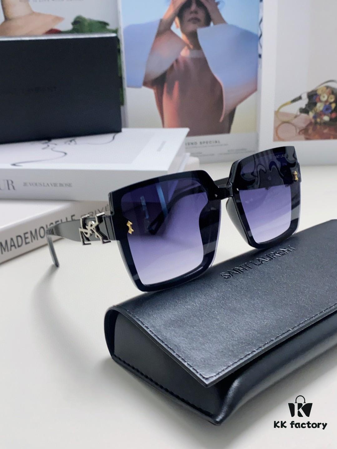 YSL Saint Laurent [SAINT LAURENT Queen Sunglasses] 2024 New Lightweight Luxury Versatile Square Frame Sunglasses for Women, Unisex Trendy Sun Glasses