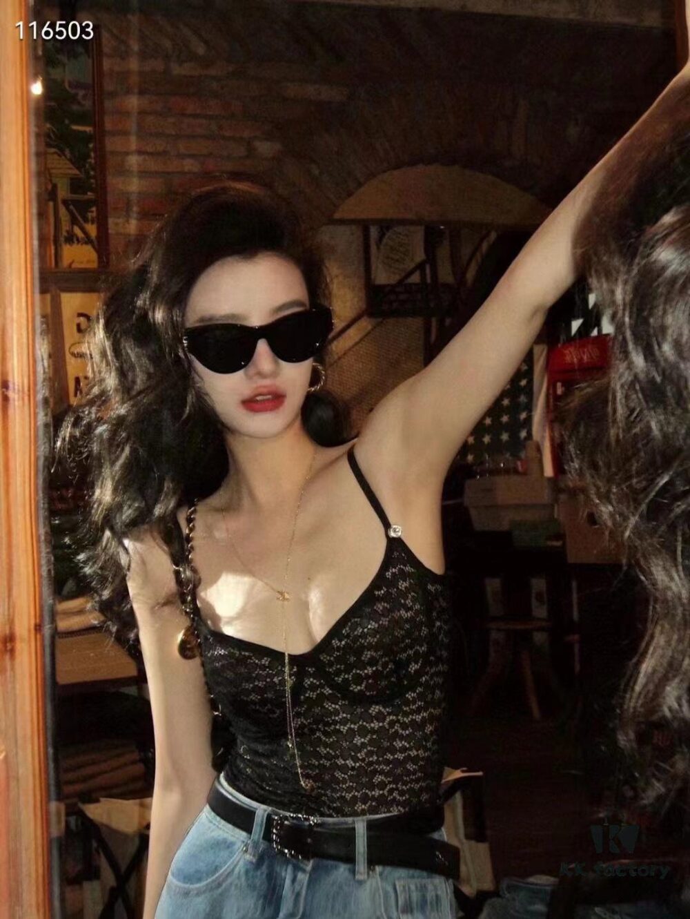 SAINT LAURENT Saint Laurent SL M94 Size: 53□20-145 YSL Letter Temple High-Quality Irregular Acetate Retro Cat-Eye Fashion Sunglasses