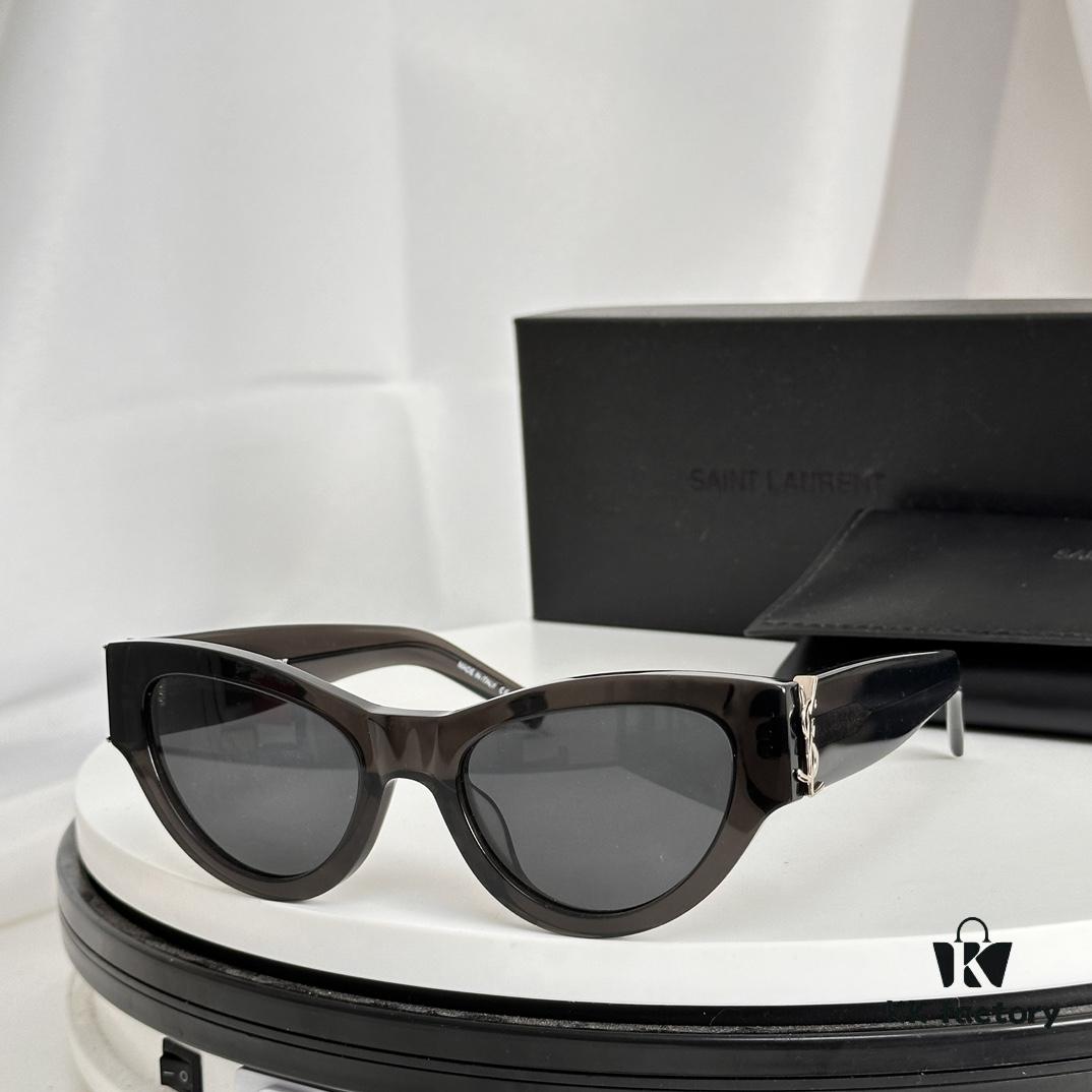 SAINT LAURENT Saint Laurent SL M94 Size: 53□20-145 YSL Letter Temple High-Quality Irregular Acetate Retro Cat-Eye Fashion Sunglasses