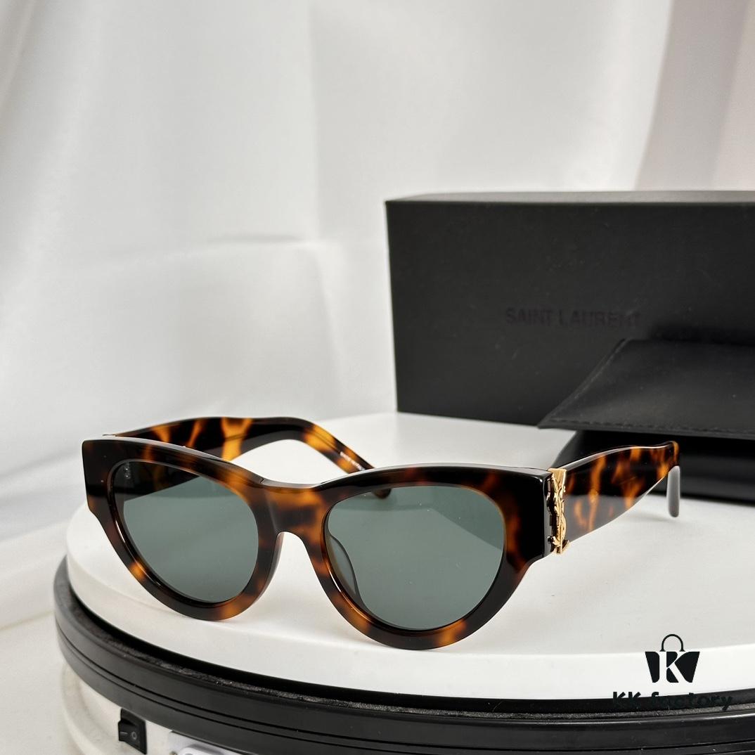 SAINT LAURENT Saint Laurent SL M94 Size: 53□20-145 YSL Letter Temple High-Quality Irregular Acetate Retro Cat-Eye Fashion Sunglasses
