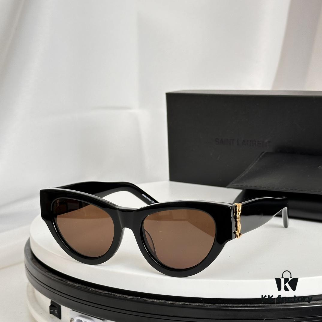 SAINT LAURENT Saint Laurent SL M94 Size: 53□20-145 YSL Letter Temple High-Quality Irregular Acetate Retro Cat-Eye Fashion Sunglasses
