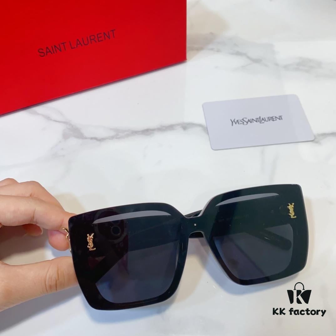 SAINT LAURENT SL99/F Sunglasses with Deep Beveled Design and YSL Gold Logo