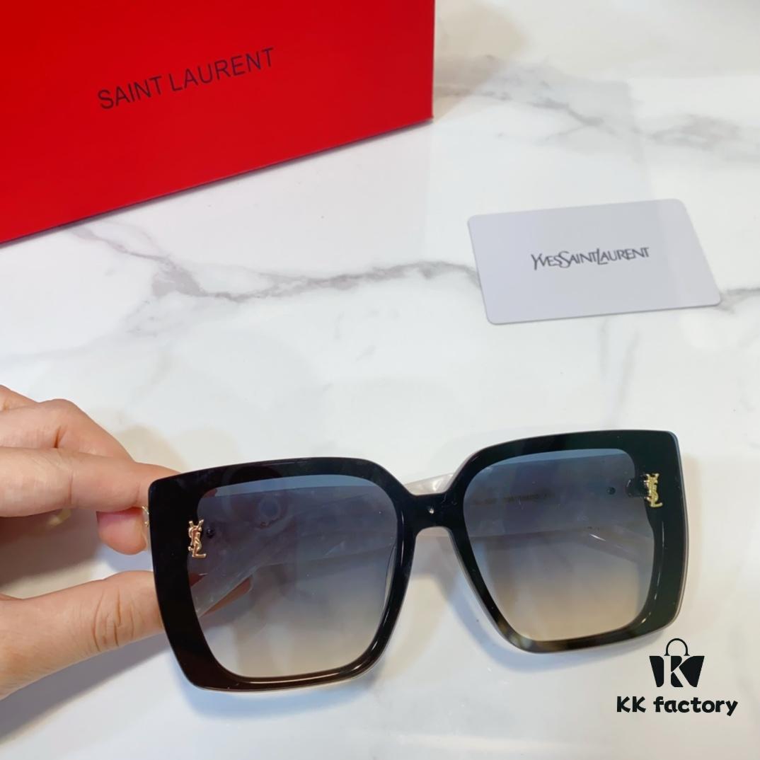 SAINT LAURENT SL99/F Sunglasses with Deep Beveled Design and YSL Gold Logo
