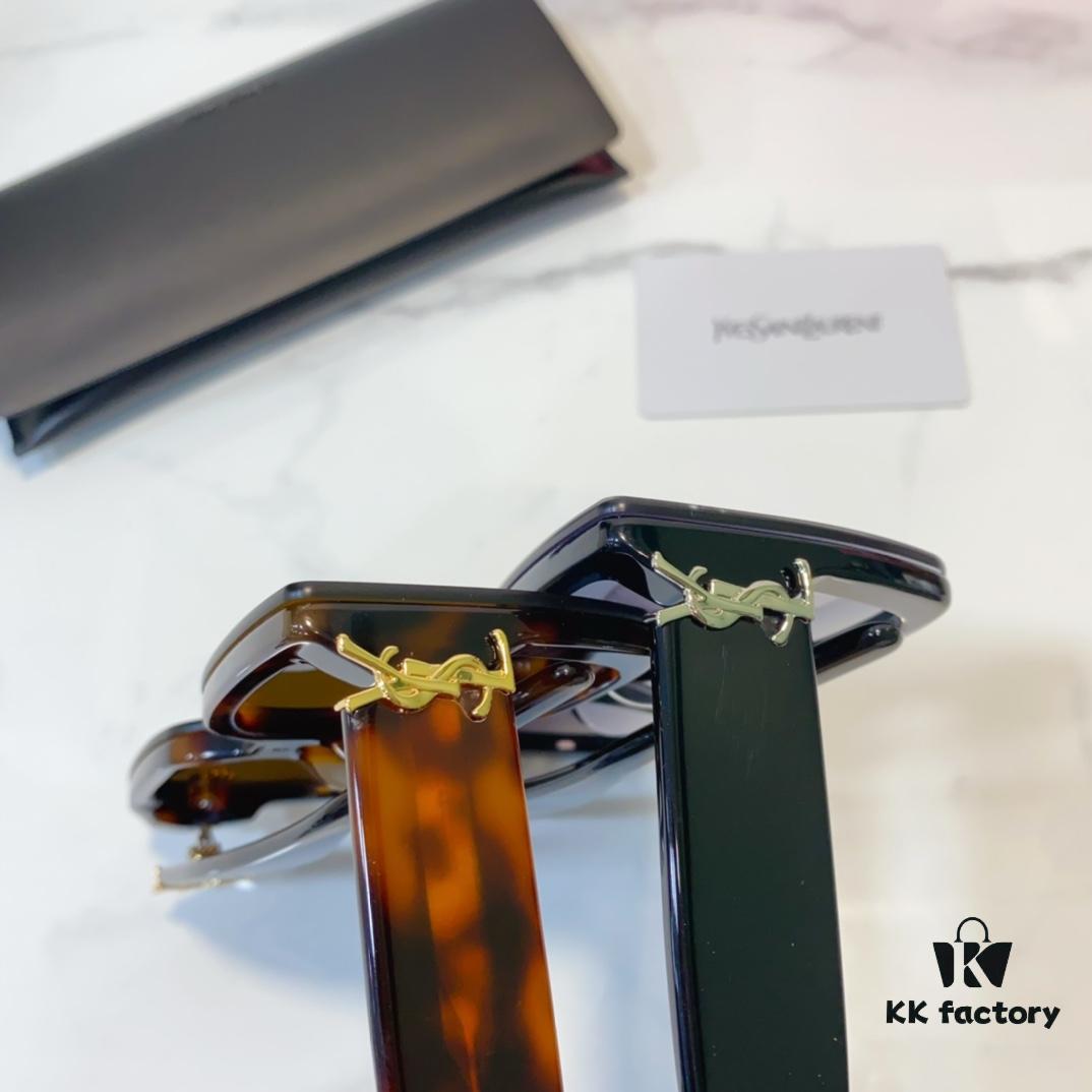 SAINT LAURENT SL99/F Sunglasses with Deep Beveled Design and YSL Gold Logo