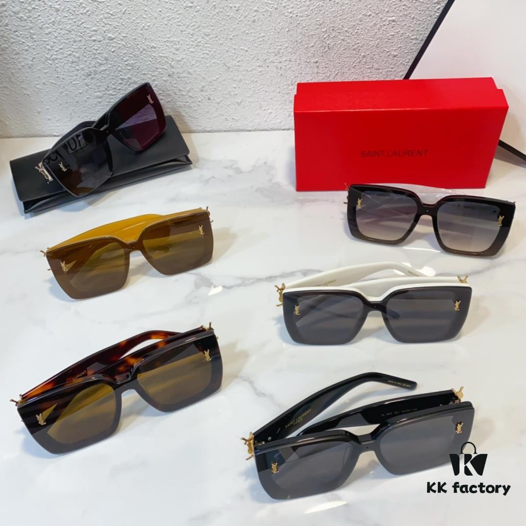 SAINT LAURENT SL99/F Sunglasses with Deep Beveled Design and YSL Gold Logo