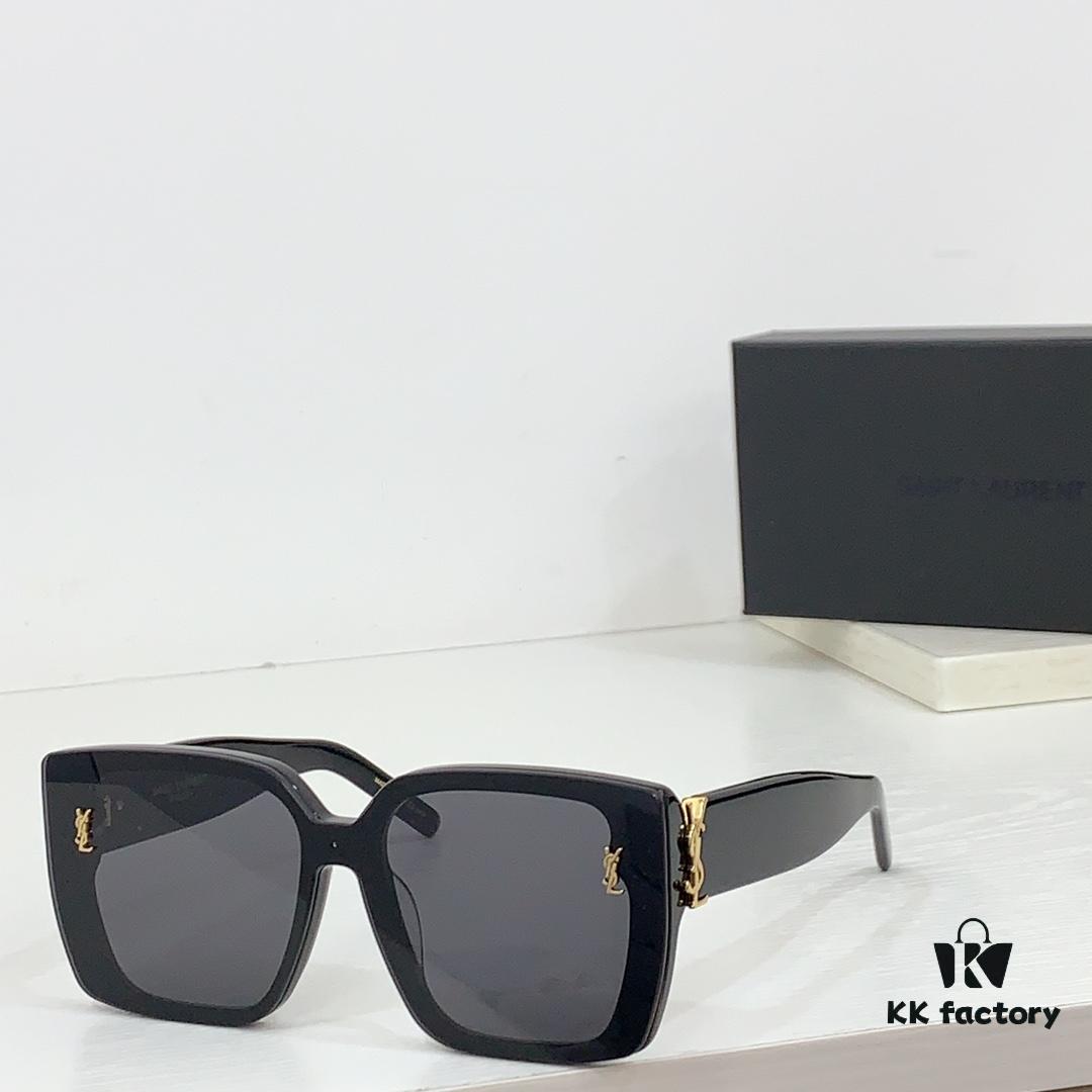 SAINT LAURENT SL99/F Sunglasses, Size 144-0-145, Deep Beveled Design, YSL Gold Logo