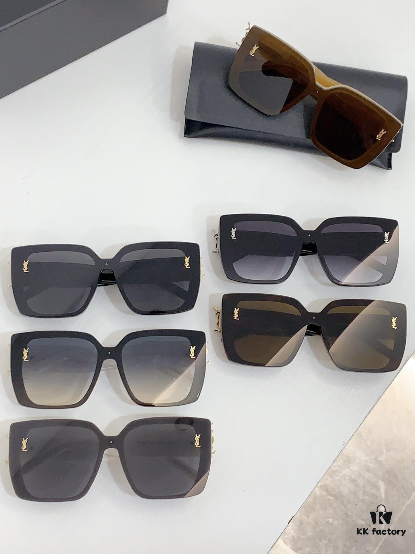 SAINT LAURENT SL99/F Sunglasses, Size 144-0-145, Deep Beveled Design, YSL Gold Logo