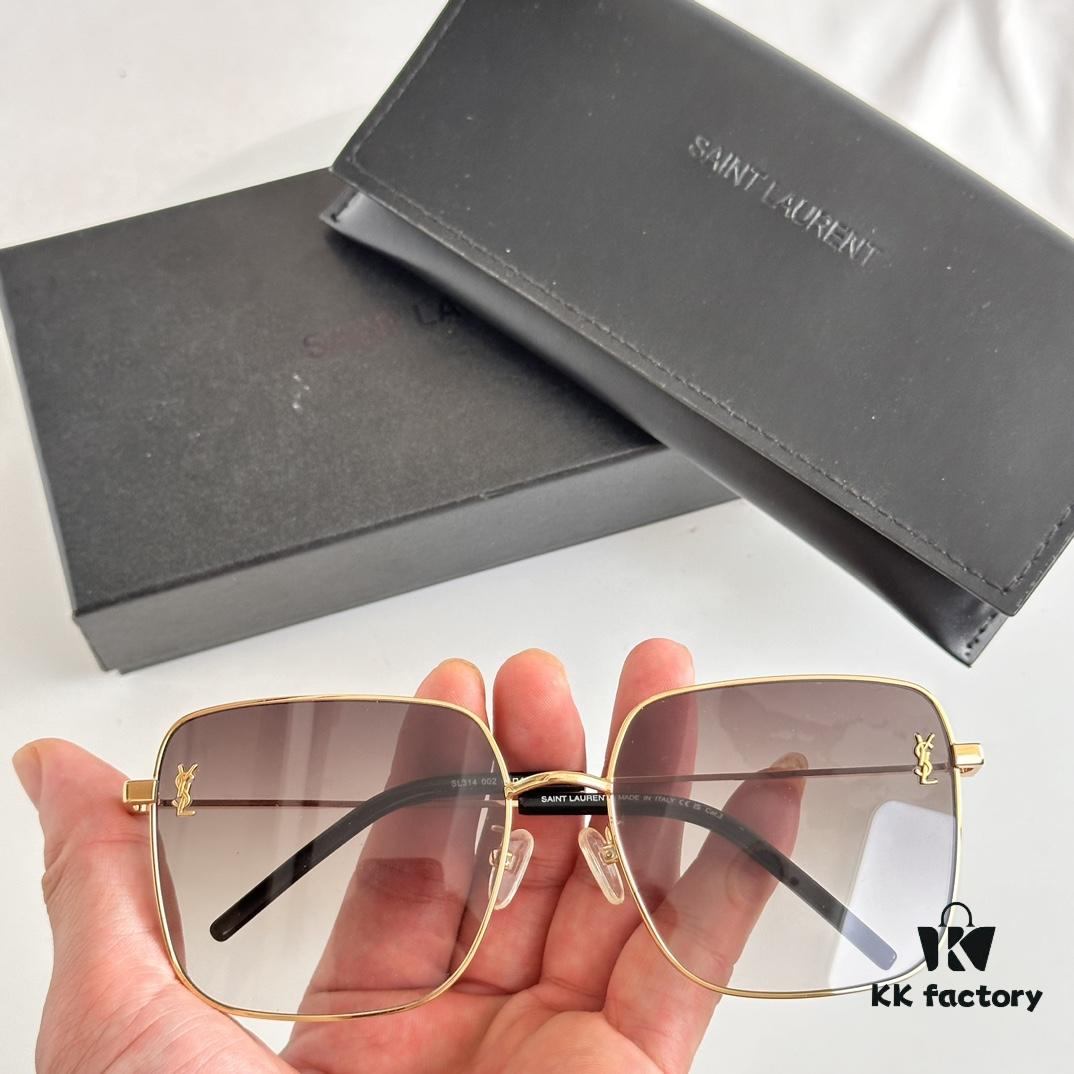 Authentic SAINT LAURENT SL314 Size 58□18-140 YSL High-Quality Metal Square Fashion Sunglasses