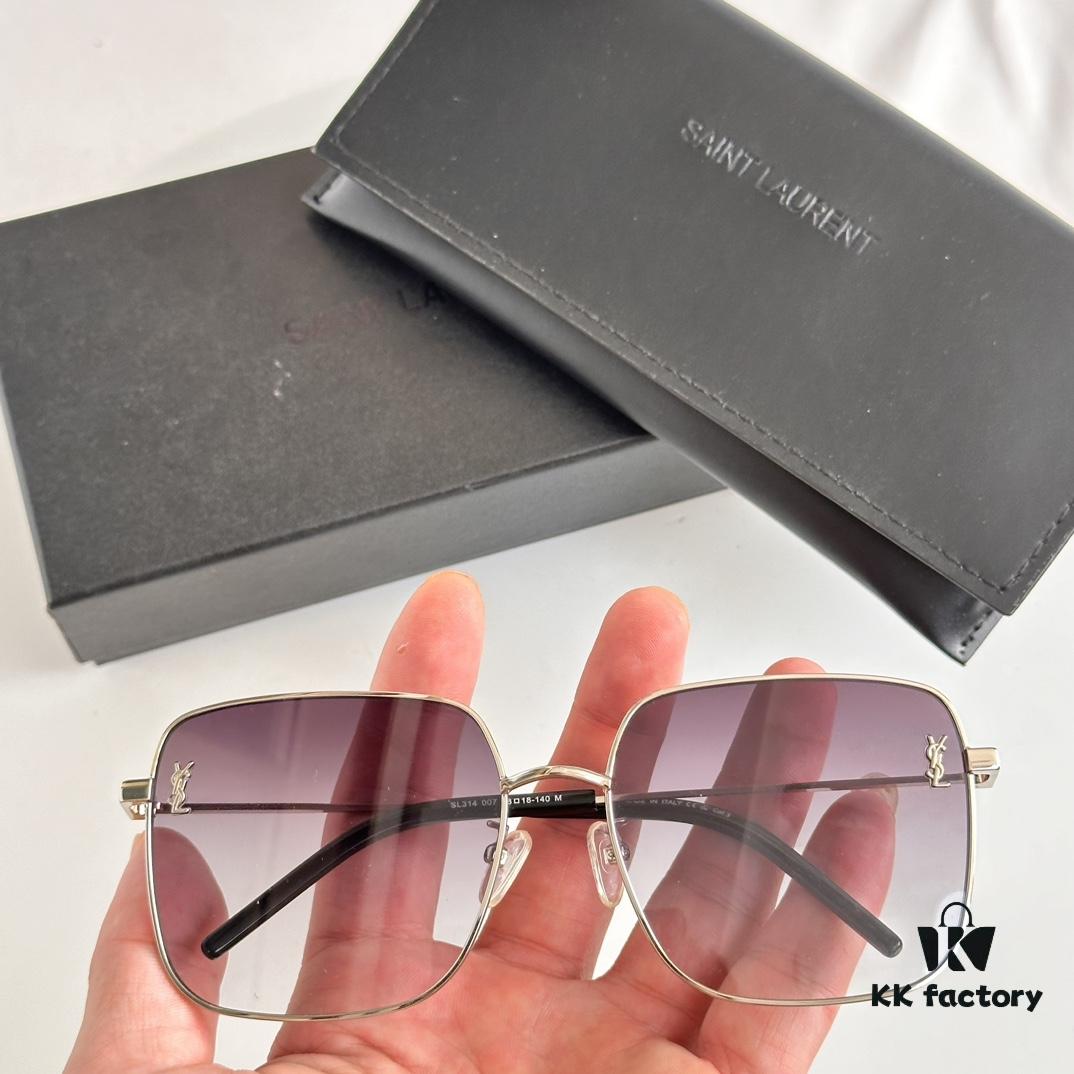 Authentic SAINT LAURENT SL314 Size 58□18-140 YSL High-Quality Metal Square Fashion Sunglasses