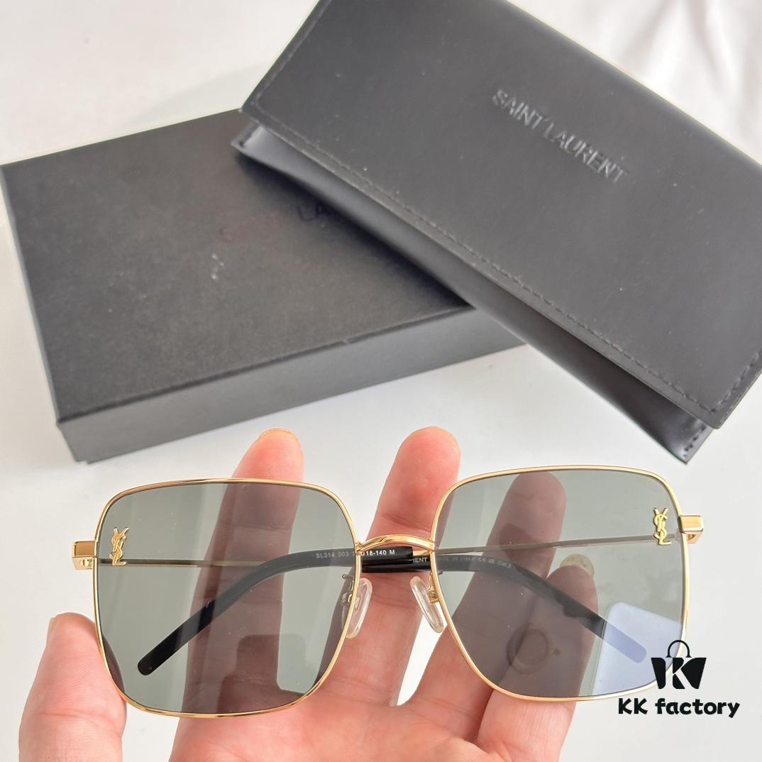 Authentic SAINT LAURENT SL314 Size 58□18-140 YSL High-Quality Metal Square Fashion Sunglasses