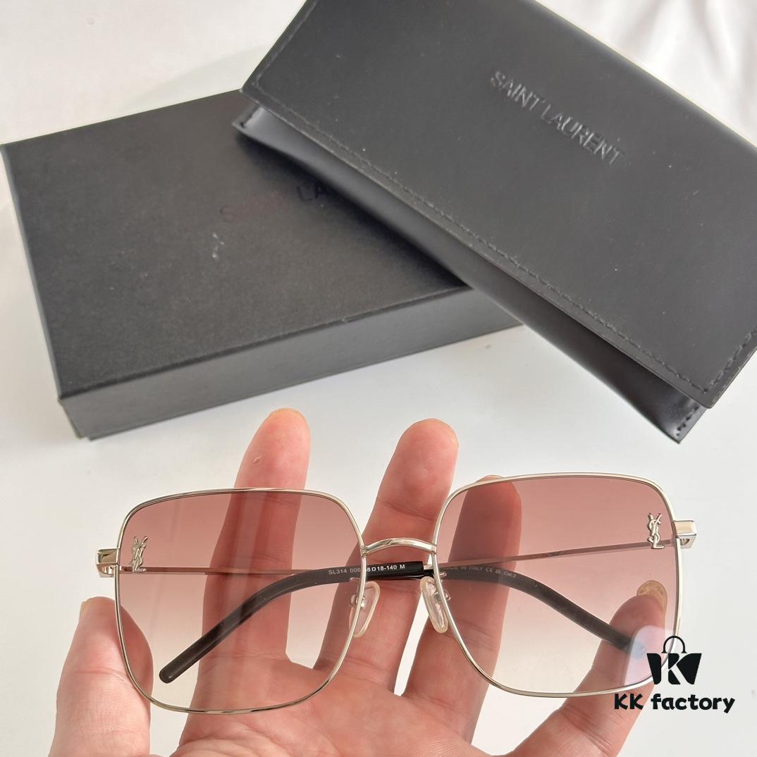Authentic SAINT LAURENT SL314 Size 58□18-140 YSL High-Quality Metal Square Fashion Sunglasses