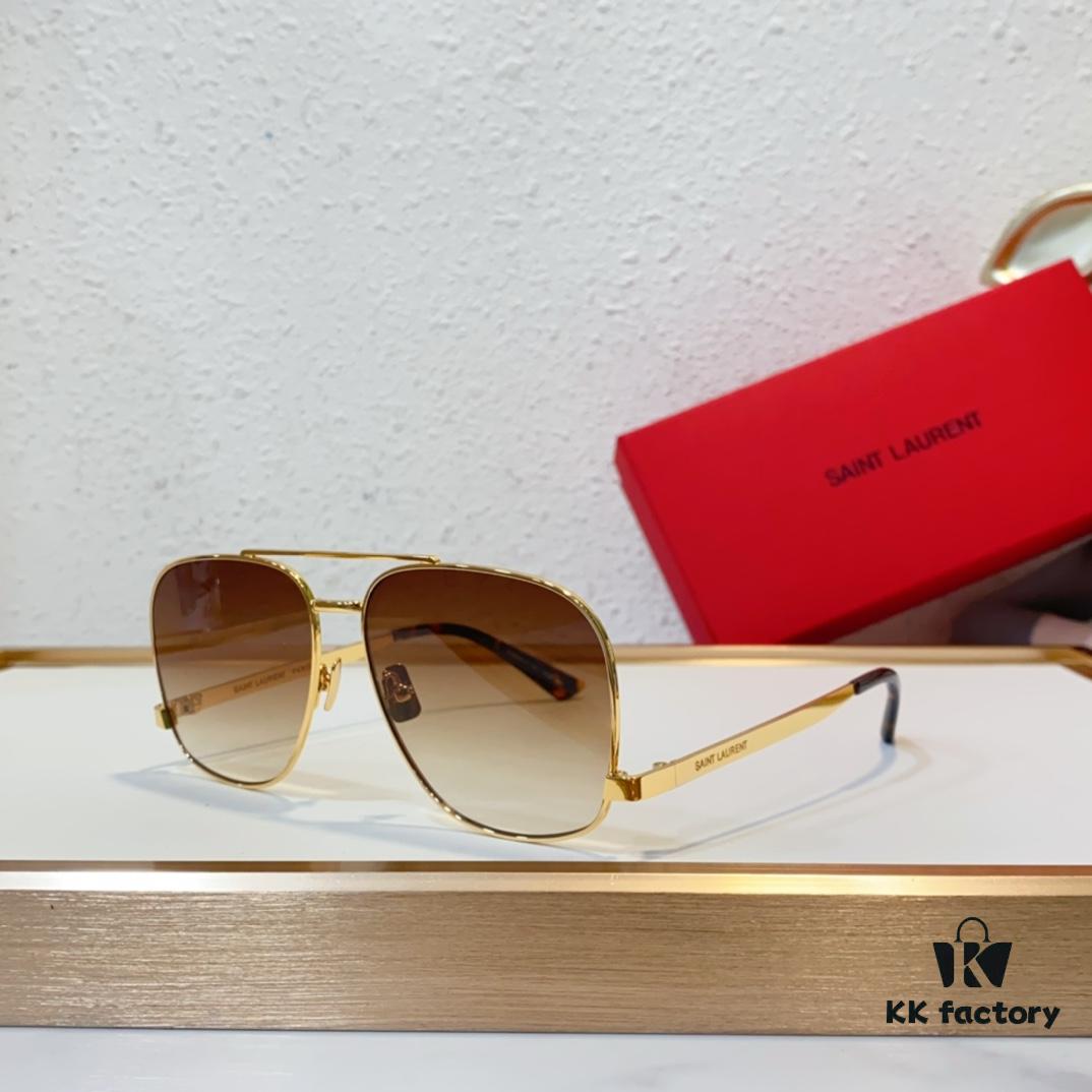 SAINT LAURENT SL 653/F LEON Dual-Bridge Sunglasses with Low Temple Design