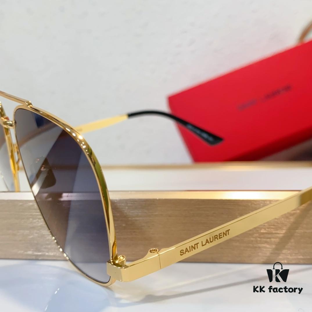 SAINT LAURENT SL 653/F LEON Dual-Bridge Sunglasses with Low Temple Design