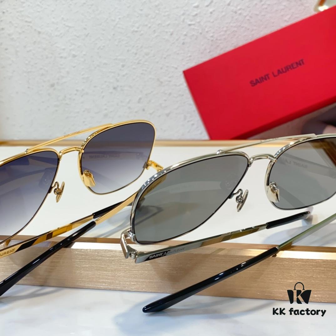 SAINT LAURENT SL 653/F LEON Dual-Bridge Sunglasses with Low Temple Design