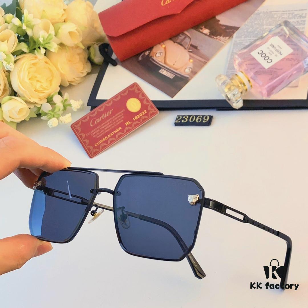 Cartier New 3D Panther Head Sunglasses, European and American Style, Unique Frameless Sunglasses