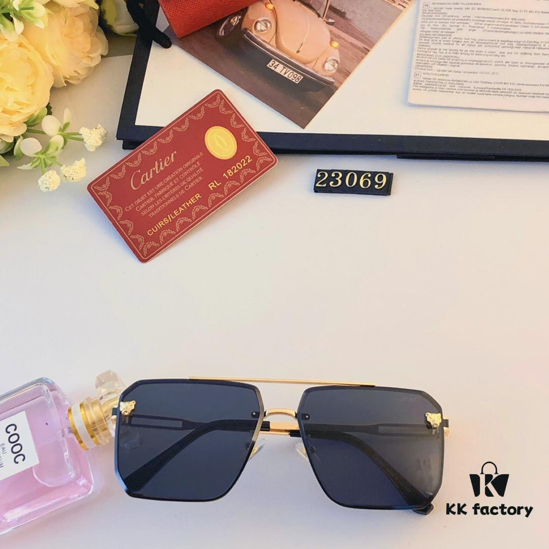 Cartier New 3D Panther Head Sunglasses, European and American Style, Unique Frameless Sunglasses