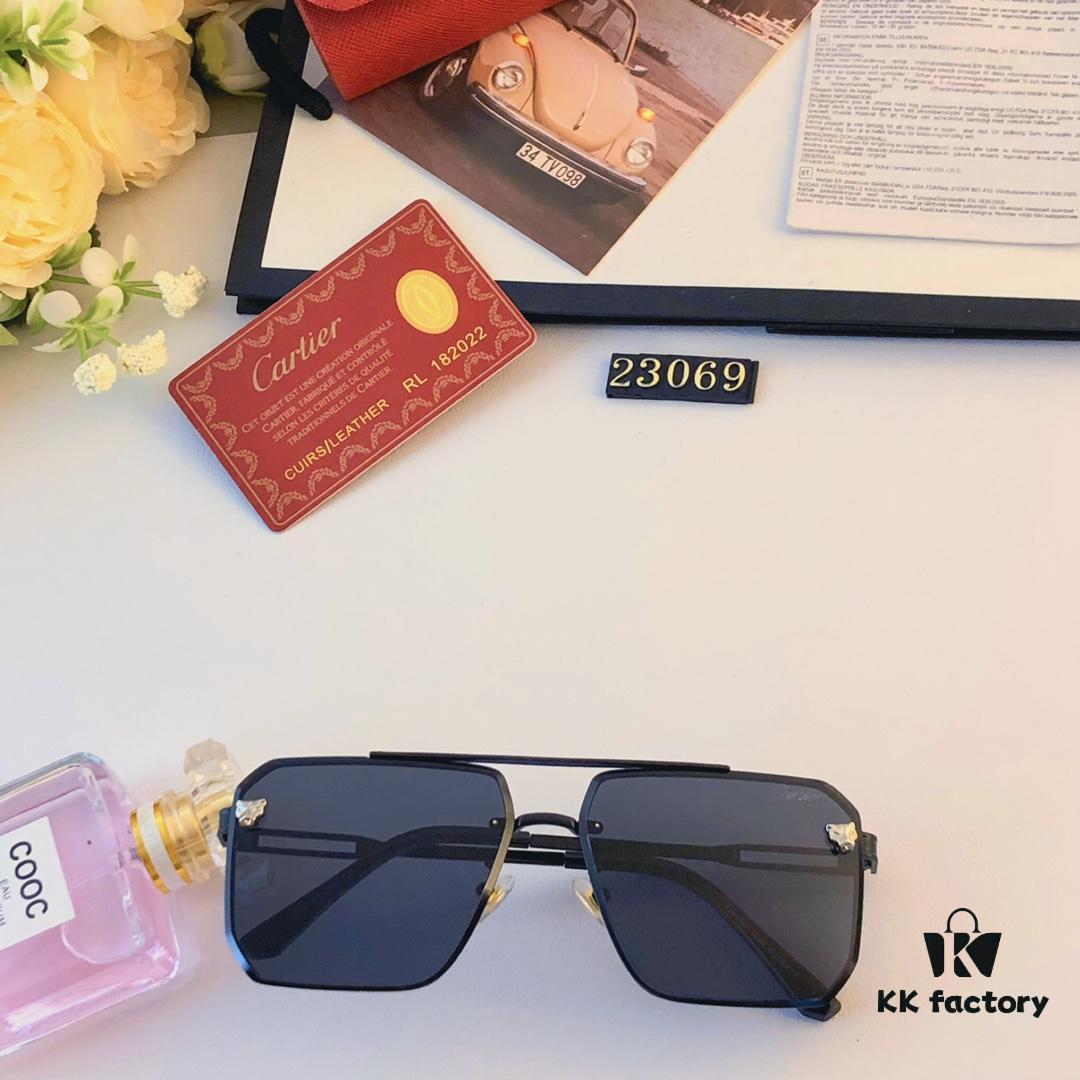 Cartier New 3D Panther Head Sunglasses, European and American Style, Unique Frameless Sunglasses