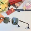 Cartier New Fashion Pilot Sunglasses with Metallic Double Bridge, High-End Sunglass Frame for Men, Polarized 2024 Eyewear