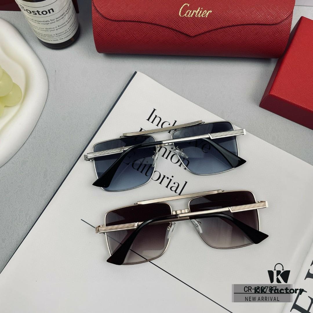 French Cartier - Cartier | Polarized Resin Lenses by Polaroid | Lightweight Metal Frame for Comfortable Wear | Unisex Sunglasses Model 80787, Size: 60-13-148