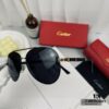 Cartier France - Polarized Sunglasses for Men with Polylite Lenses, Lightweight Metal Frame, UV Protection, Fashionable Driving Sunglasses Model: 88001