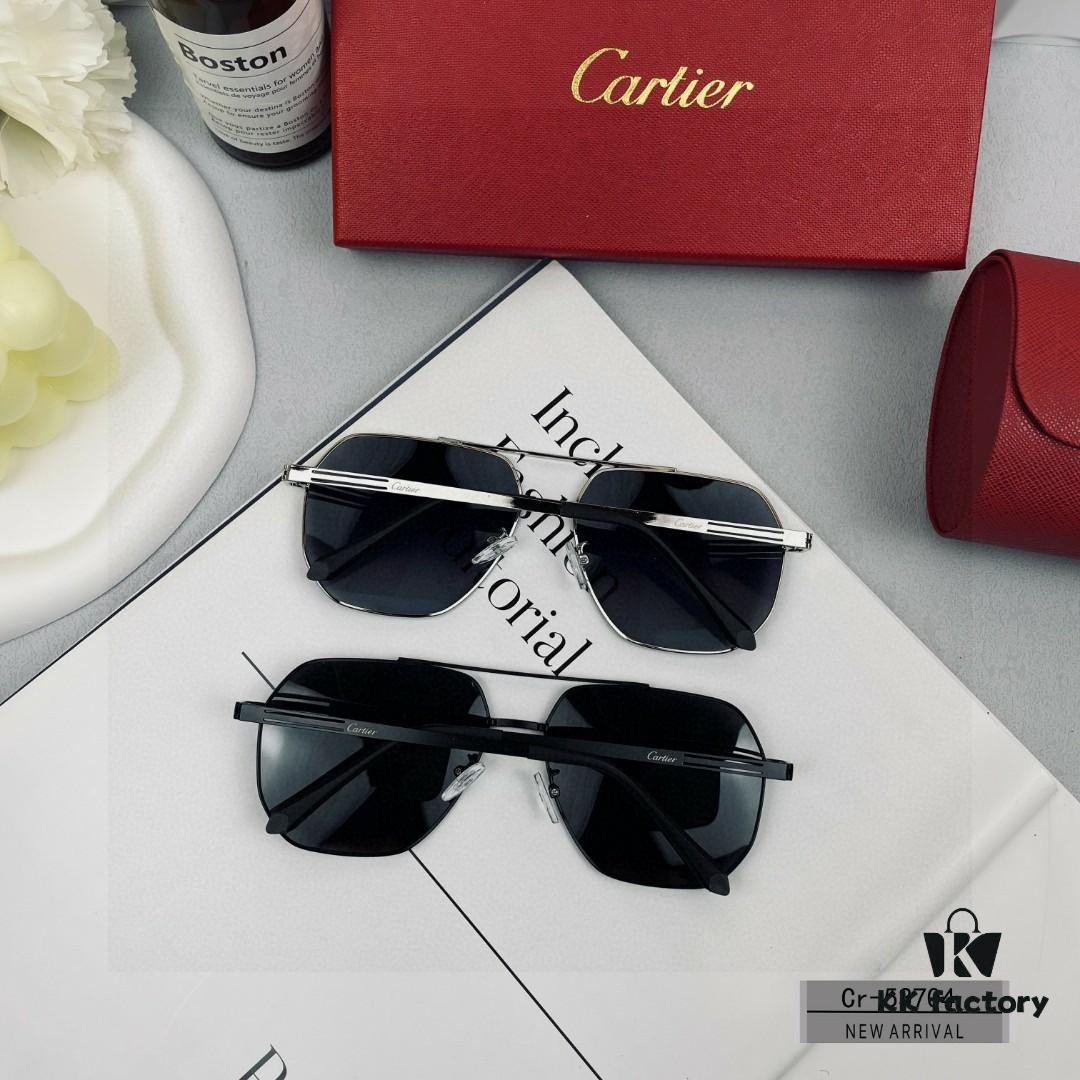 Cartier France - Men's Sunglasses with Polarized Lenses, Lightweight Metal Frame, Model 53704
