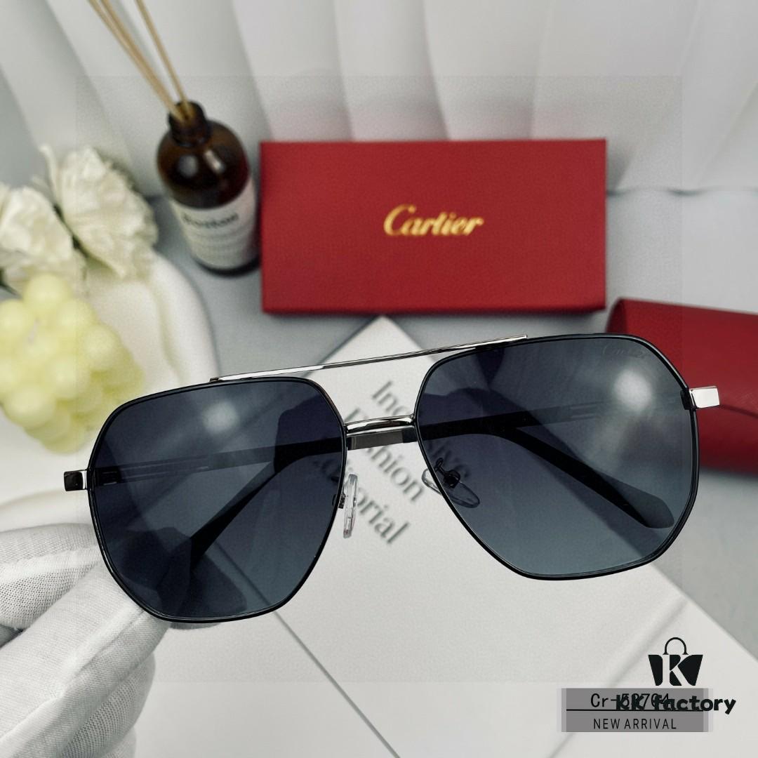 Cartier France - Men's Sunglasses with Polarized Lenses, Lightweight Metal Frame, Model 53704