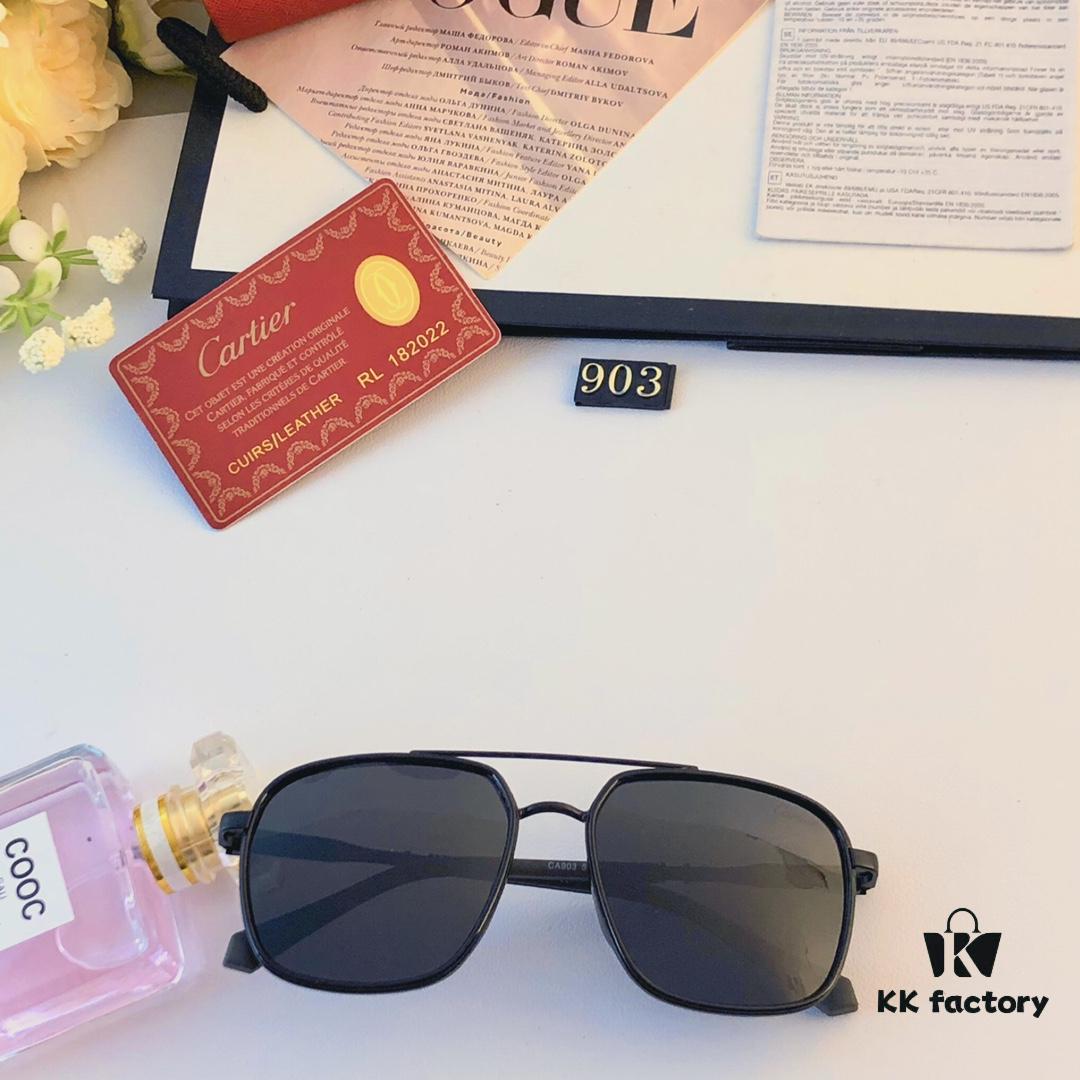 Cartier New Men's Sunglasses, Trending Metal Double Bridge Fashion Oversized Sunglasses in Europe and America, Driving Sunglasses