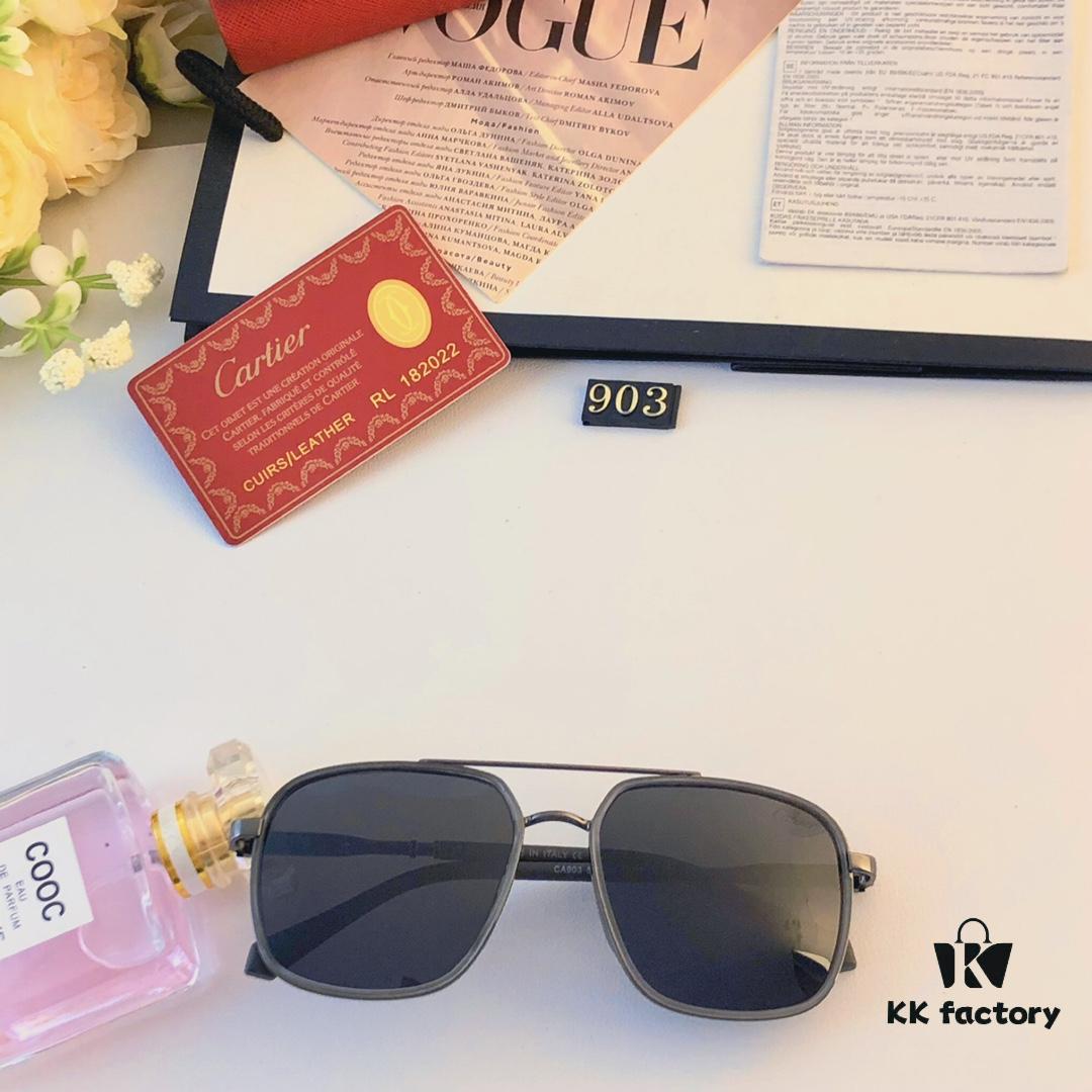 Cartier New Men's Sunglasses, Trending Metal Double Bridge Fashion Oversized Sunglasses in Europe and America, Driving Sunglasses