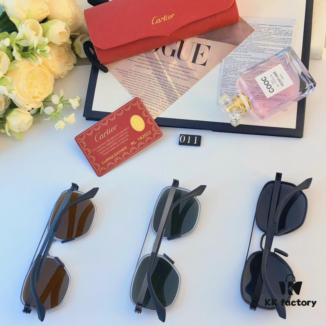 Cartier New Fashion Pilot Sunglasses with Metal Double Bridge, Luxury-Style Sunglasses Frame for Myopia, Polarized Men's Glasses 2024