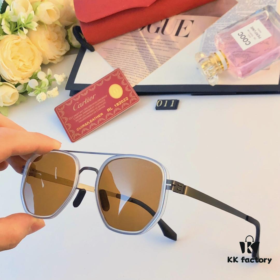 Cartier New Fashion Pilot Sunglasses with Metal Double Bridge, Luxury-Style Sunglasses Frame for Myopia, Polarized Men's Glasses 2024