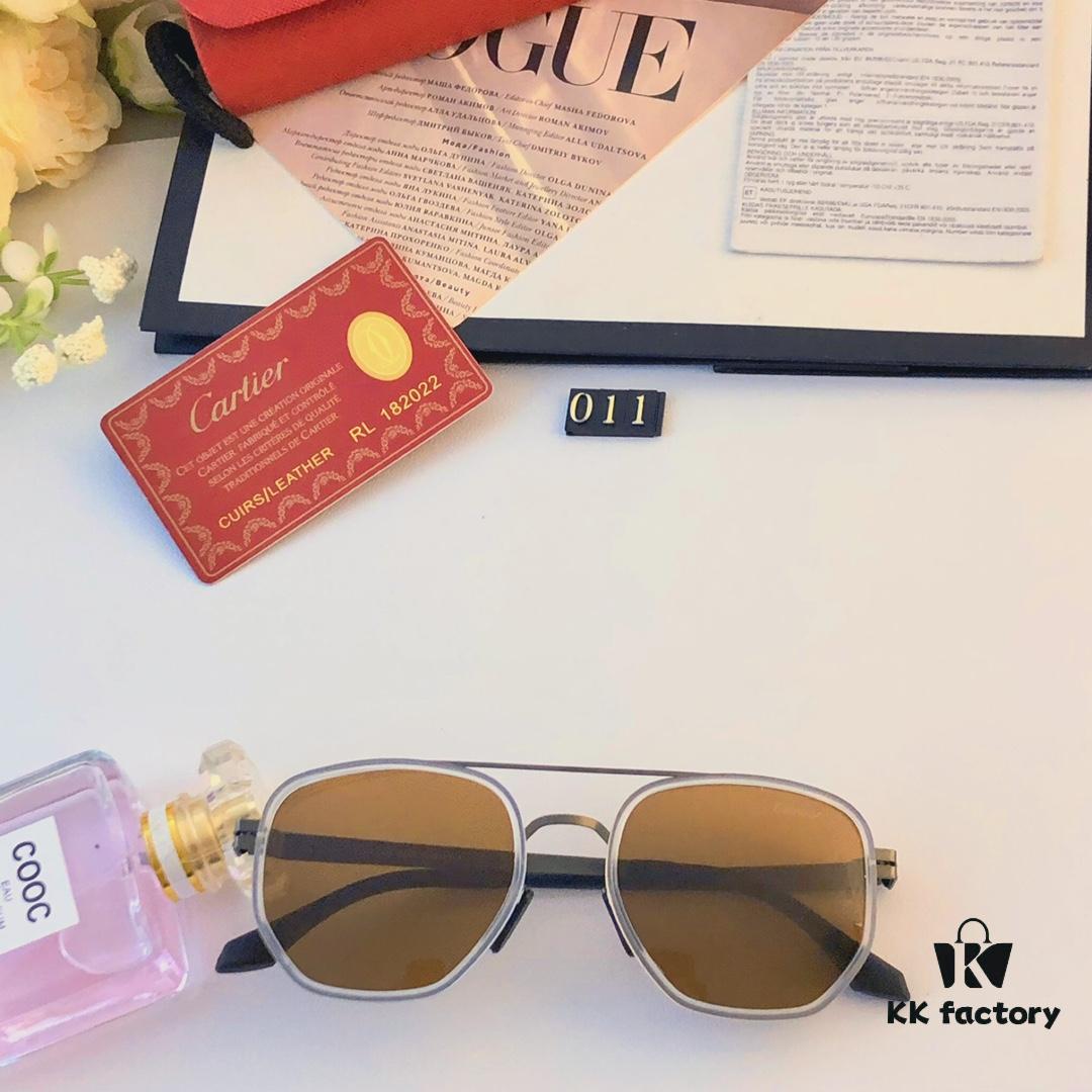 Cartier New Fashion Pilot Sunglasses with Metal Double Bridge, Luxury-Style Sunglasses Frame for Myopia, Polarized Men's Glasses 2024