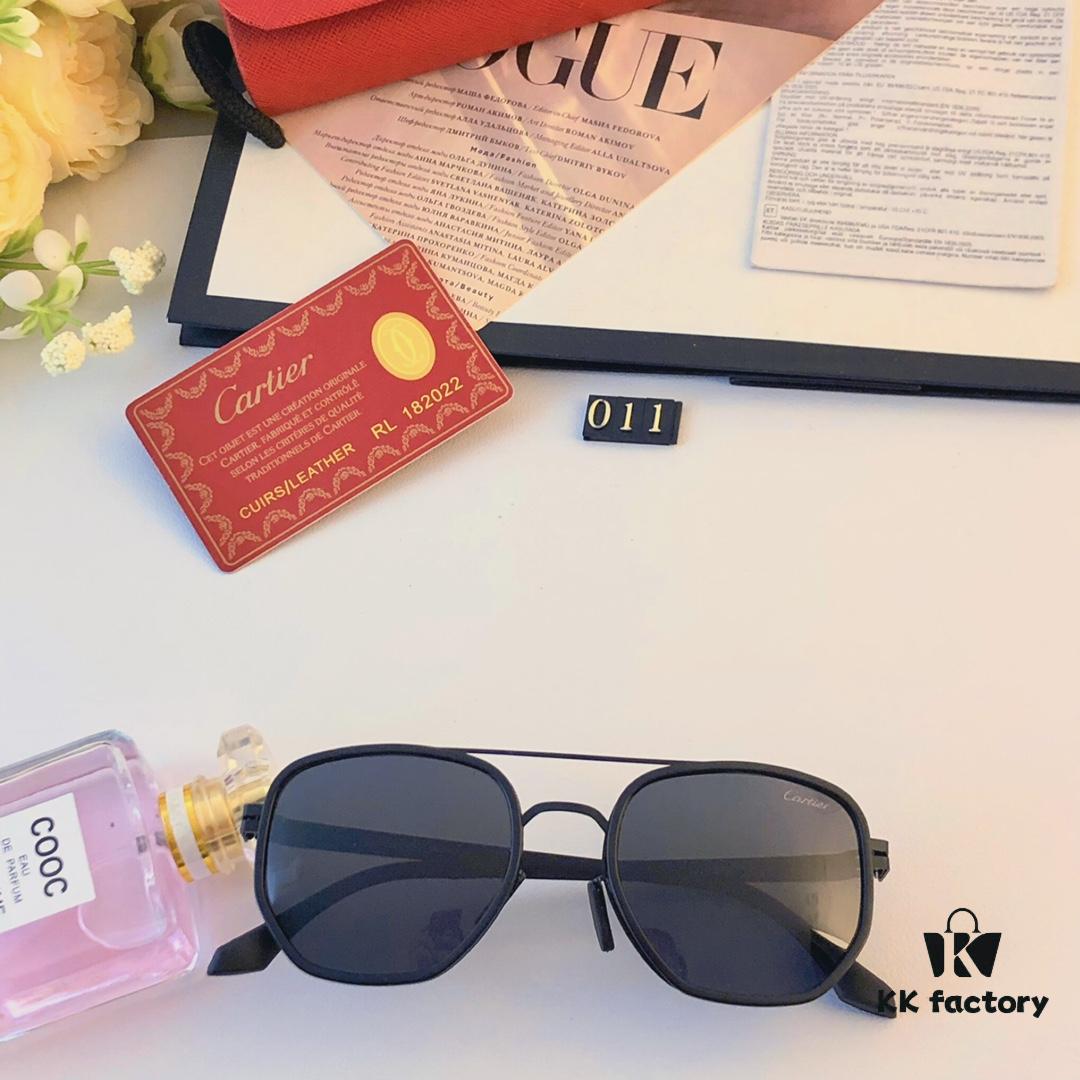 Cartier New Fashion Pilot Sunglasses with Metal Double Bridge, Luxury-Style Sunglasses Frame for Myopia, Polarized Men's Glasses 2024