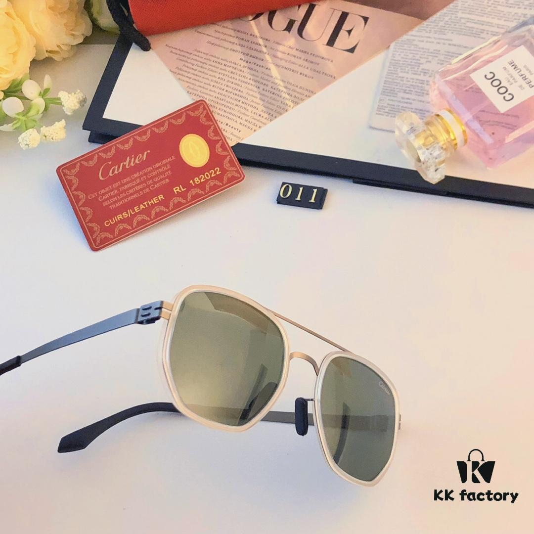 Cartier New Fashion Pilot Sunglasses with Metal Double Bridge, Luxury-Style Sunglasses Frame for Myopia, Polarized Men's Glasses 2024